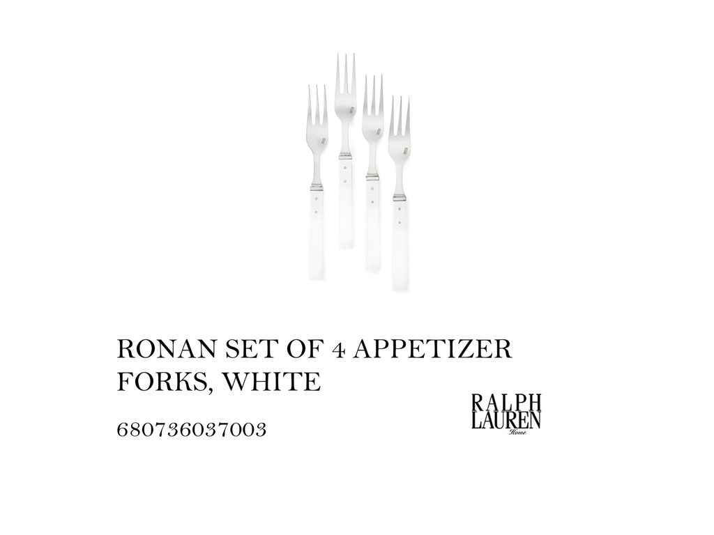 RONAN SET OF 4 APPETIZER FORKS, WHITE