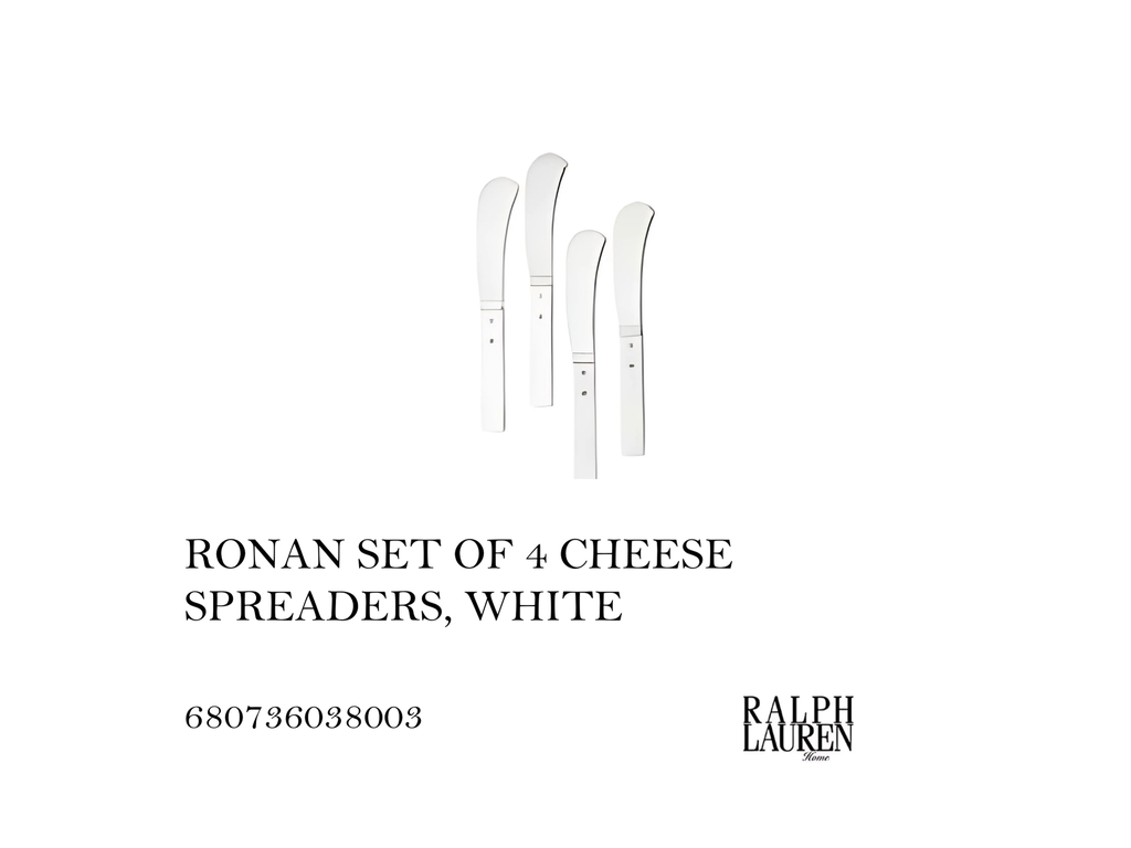 RONAN SET OF 4 CHEESE SPREADERS, WHITE