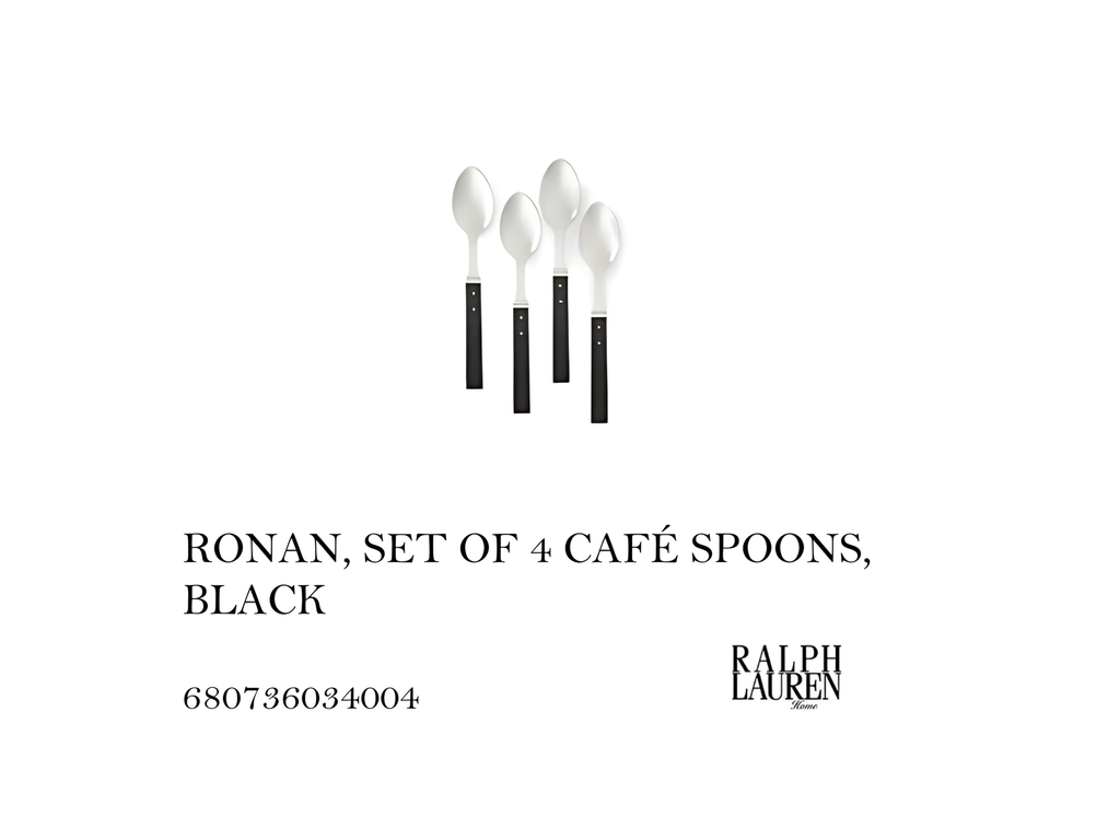 RONAN, SET OF 4 CAFÉ SPOONS, BLACK