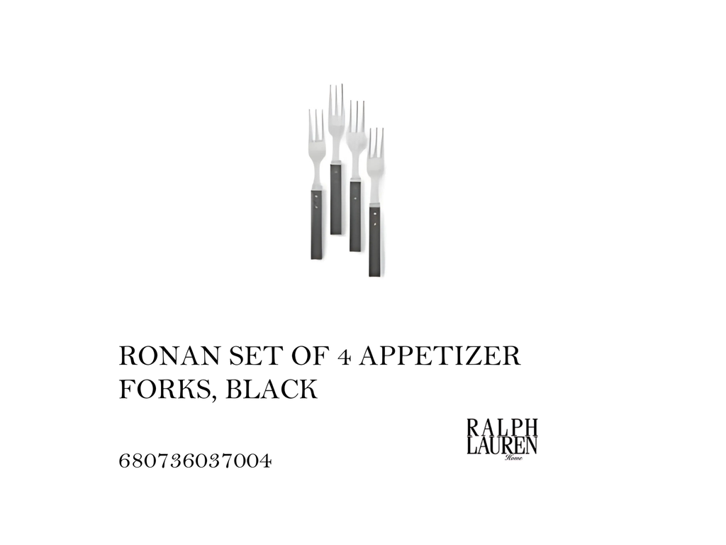 RONAN SET OF 4 APPETIZER FORKS, BLACK