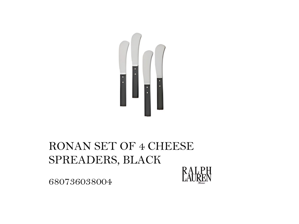 RONAN SET OF 4 CHEESE SPREADERS, BLACK