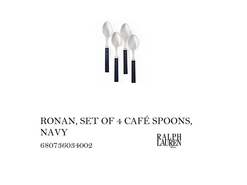 RONAN, SET OF 4 CAFÉ SPOONS, NAVY