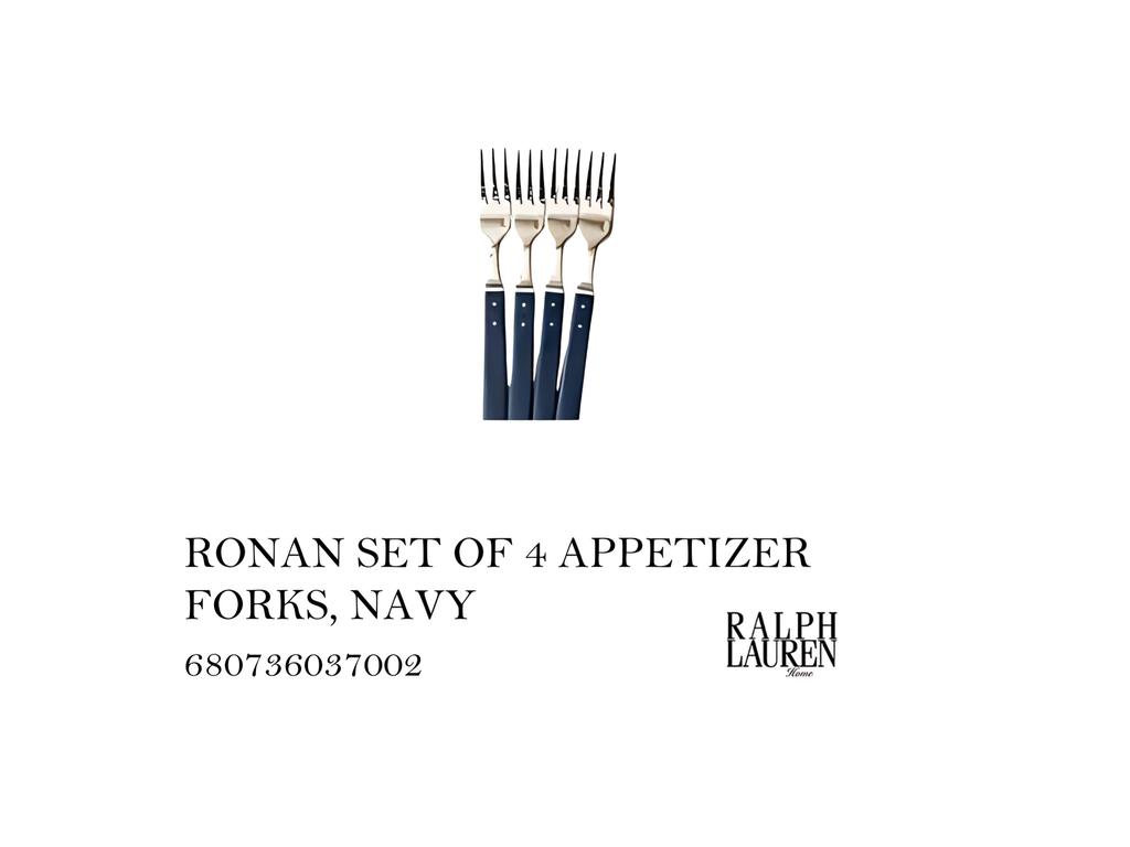 RONAN SET OF 4 APPETIZER FORKS, NAVY
