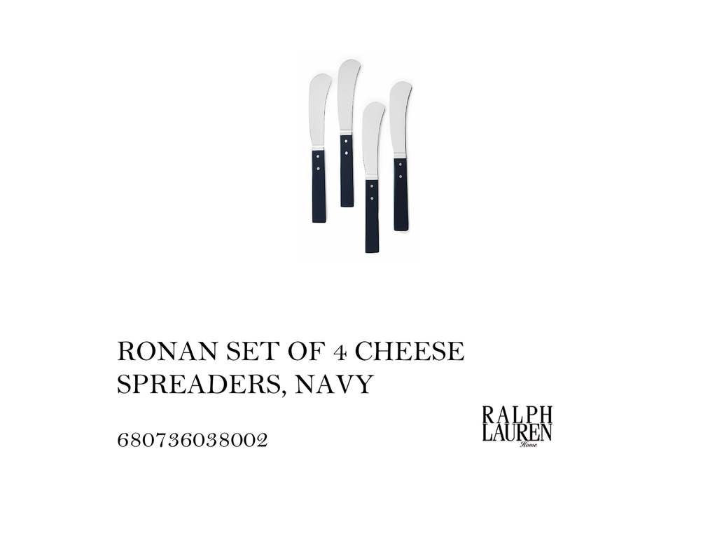RONAN SET OF 4 CHEESE SPREADERS, NAVY
