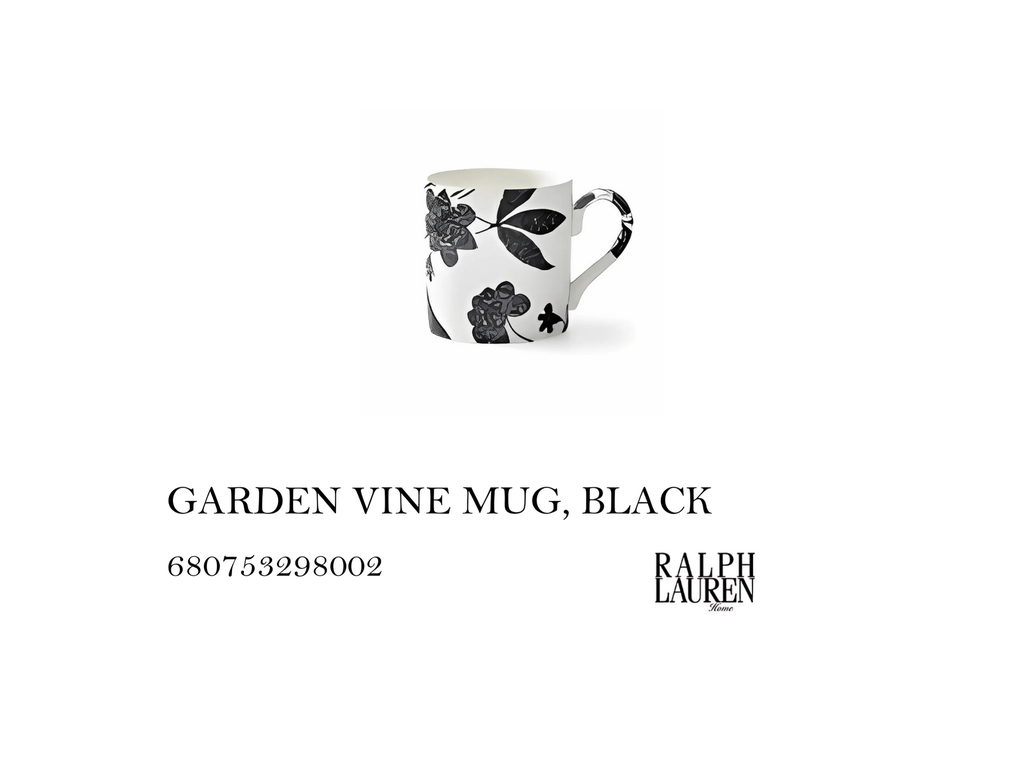 GARDEN VINE MUG, BLACK
