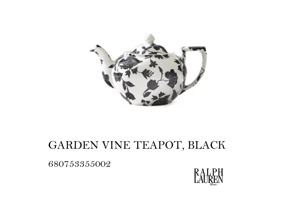 GARDEN VINE TEAPOT, BLACK