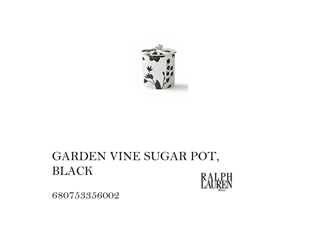 GARDEN VINE SUGAR POT, BLACK