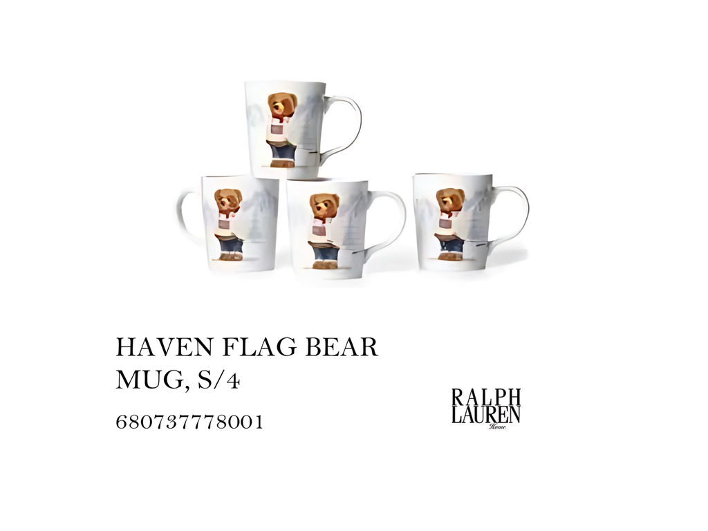 HAVEN FLAG BEAR MUG, S/4