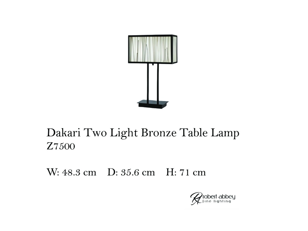 DAKARI TWO LIGHT BRONZE TABLE LAMP