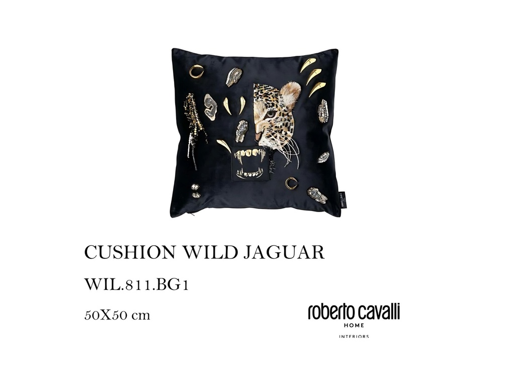 CUSHION WILD JAGUAR CM50X50