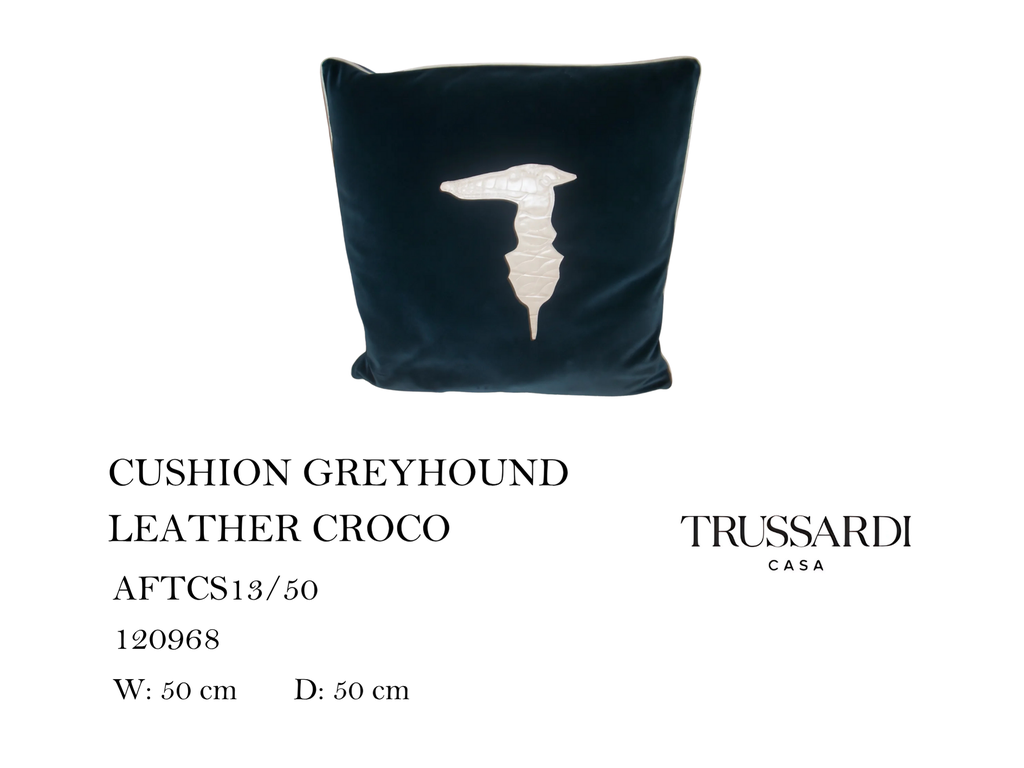 CUSHION GREYHOUND LEATHER CROCO