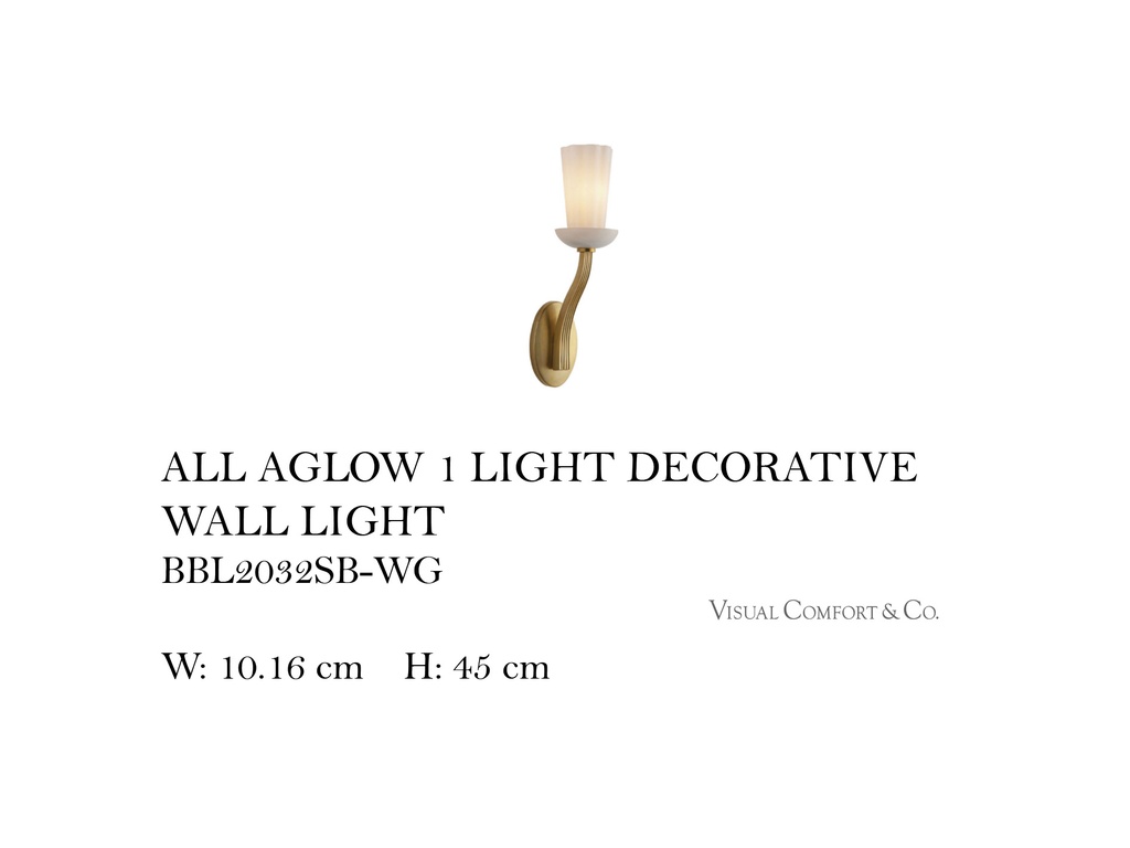 ALL AGLOW 1 LIGHT DECORATIVE WALL LIGHT