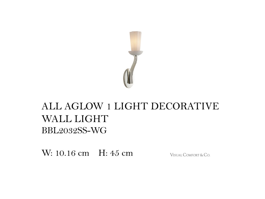ALL AGLOW 1 LIGHT DECORATIVE WALL LIGHT