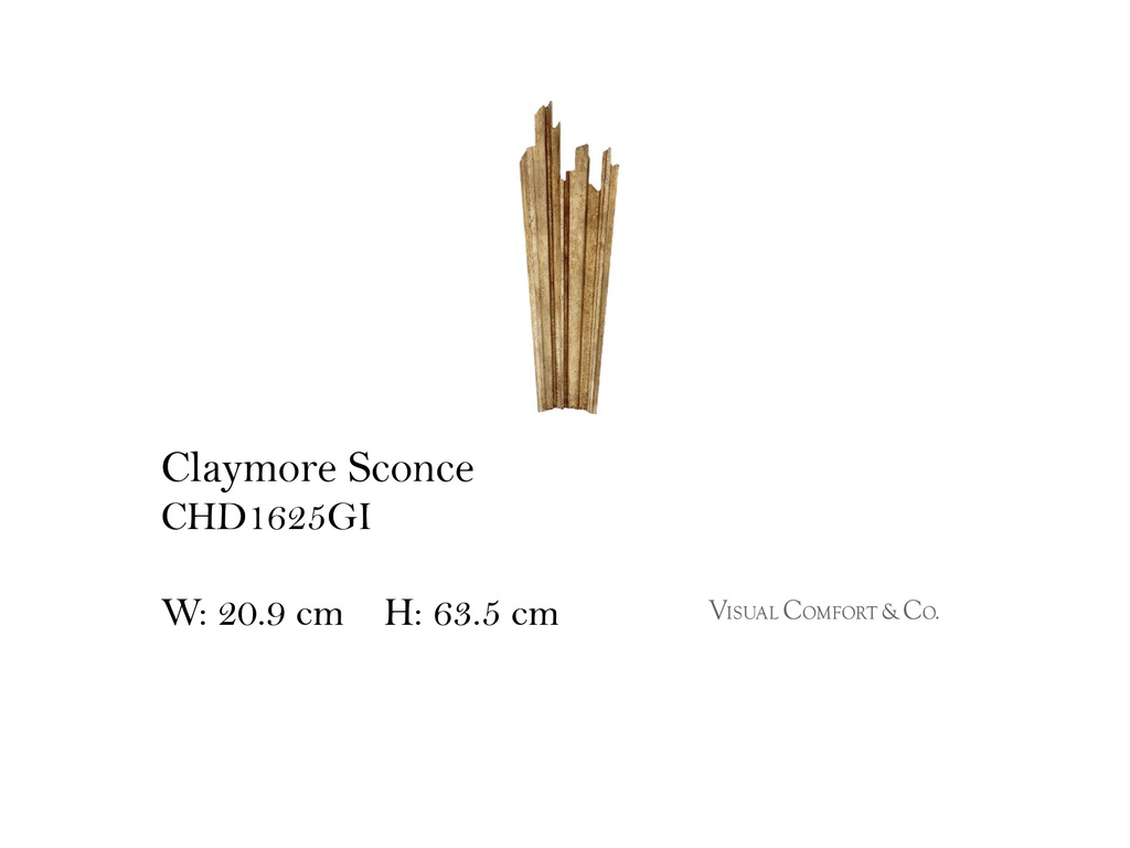 CLAYMORE SCONCE IN GILDED IRON