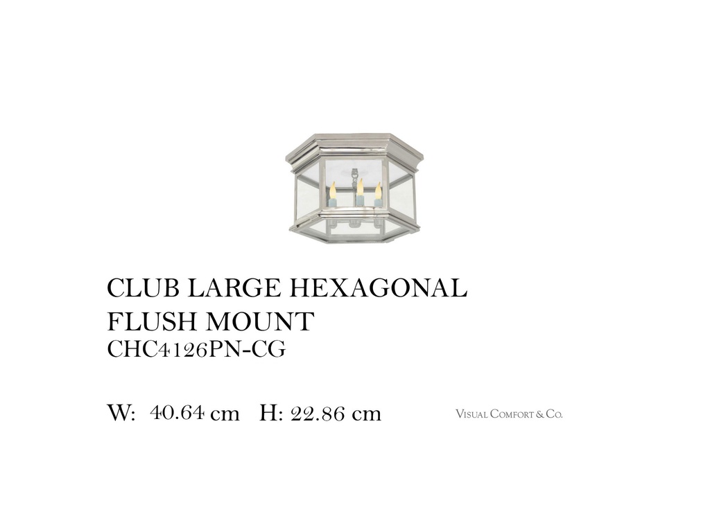 CLUB LARGE HEXAGONAL FLUSH MOUNT