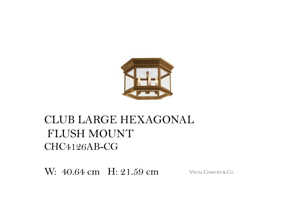 CLUB LARGE HEXAGONAL FLUSH MOUNT