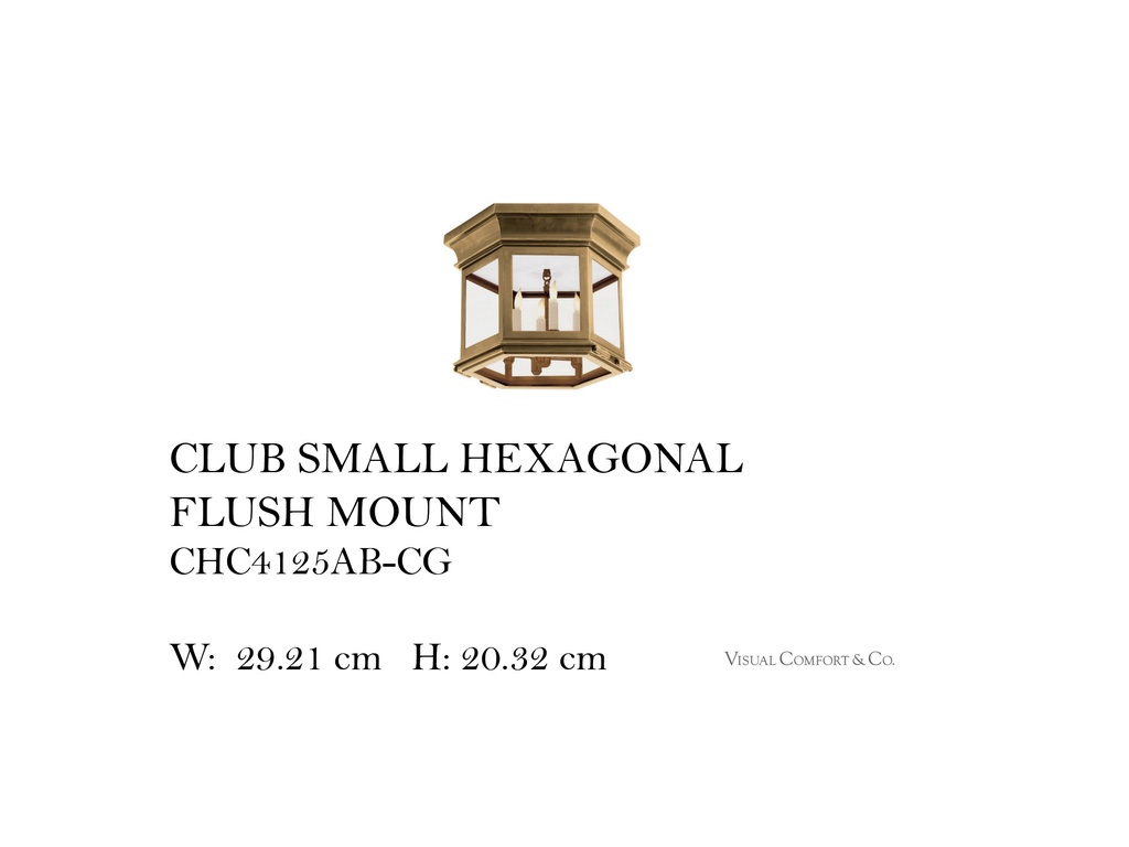 CLUB SMALL HEXAGONAL FLUSH MOUNT