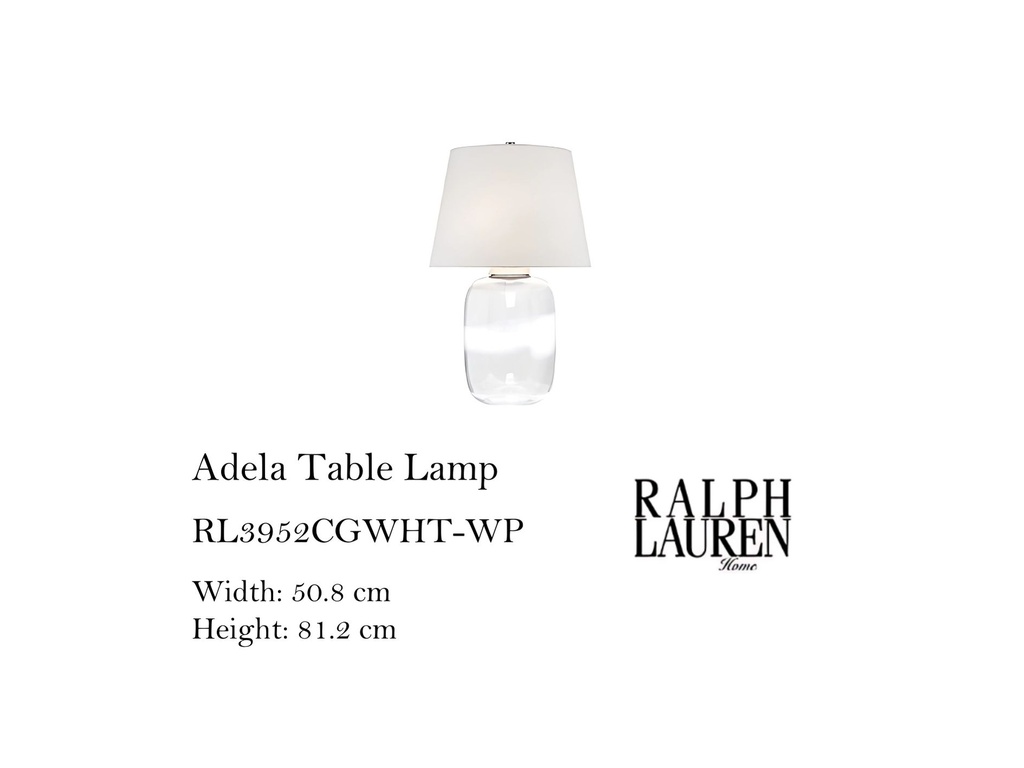 ADELA TABLE LAMP IN CLEAR AND WHITE GLASS WITH WHITE