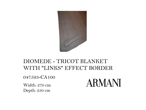[MHT-002194] DIOMEDE - TRICOT BLANKET WITH "LINKS" EFFECT BORDER
