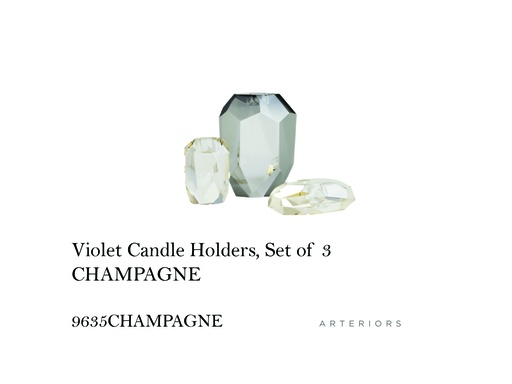 [MHT-004263] Violet Candle Holders, Set of 3CHAMPAGNE