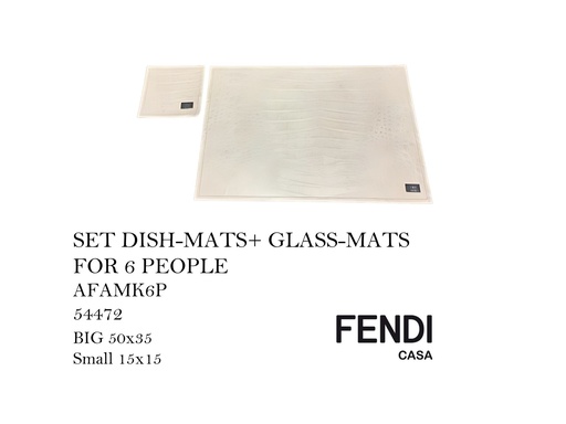 [MHT-000154] SET DISH-MATS+ GLASS-MATS FOR 6 PEOPLE