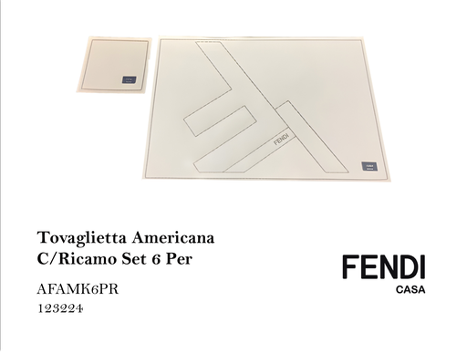 [MHT-000155] TOVAGLIETTA AMERICANA C/RICAMO SET 6 PER