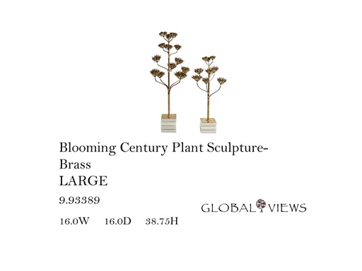 [MHT-004258] Blooming Century Plant Sculpture-Brass-LG