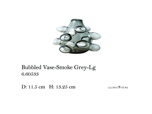 [MHT-004618] Bubbled Vase-Smoke Grey-Lg
