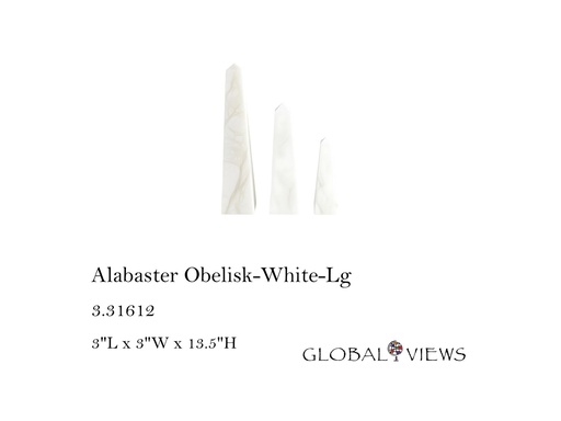 [MHT-004640] Alabaster Obelisk-White-Lg