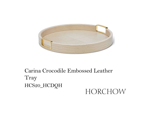 [MHT-004292] Carina Crocodile Embossed Leather Tray