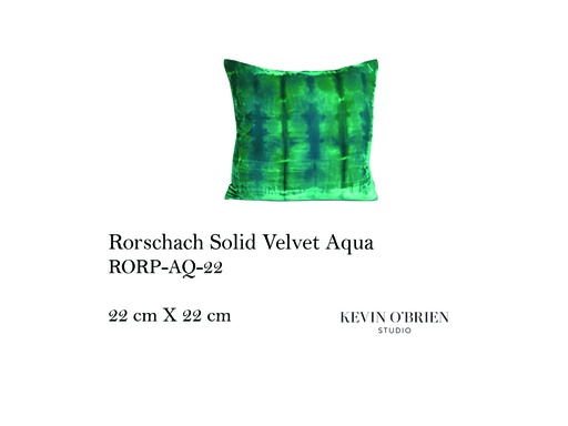 [MHT-003317] RORSCHACH VELVET PILLOW (AQUA) 22X22