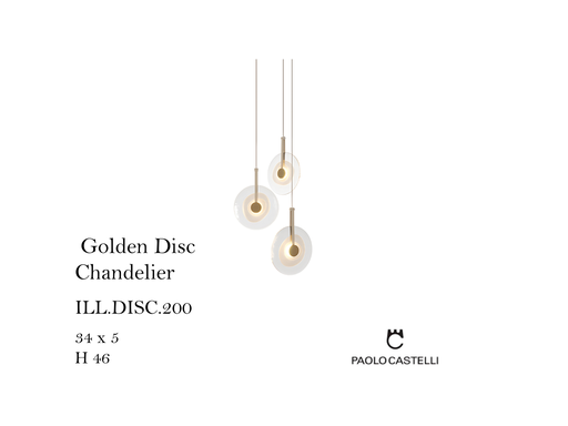 [MHT-001045] Golden Disc Chandelier
