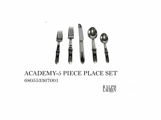 [MHT-001216] ACADEMY 5 PIECE PLACE SETTING, SILVER