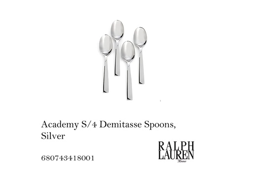 [MHT-001217] Academy S/4 Demitasse Spoons, Silver
