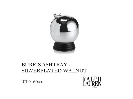 [MHT-001654] BURRIS ASHTRAY - SILVERPLATED WALNUT