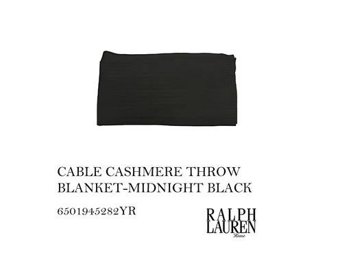[MHT-001667] CABLE CASHMERE THROW BLANKET-MIDNIGHT BLACK