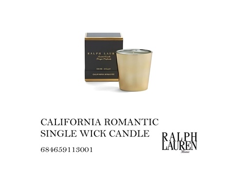[MHT-001673] CALIFORNIA ROMANTIC SINGLE WICK CANDLE