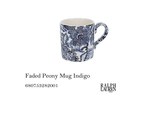 [MHT-002285] Faded Peony Mug Indigo
