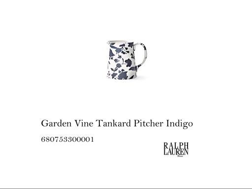 [MHT-002360] Garden Vine Tankard Pitcher Indigo
