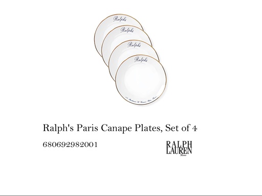 [MHT-003244] Ralph's Paris Canape Plates, Set of 4