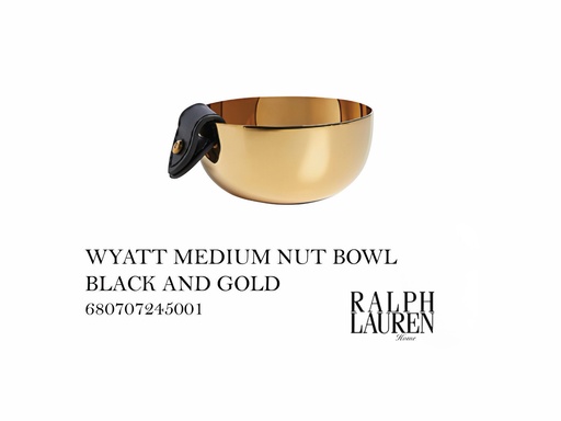 [MHT-003896] WYATT-MEDIUM NUT BOWL, BLACK & GOLD