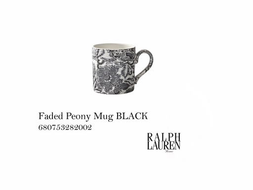 [MHT-004216] Faded Peony Mug, Black