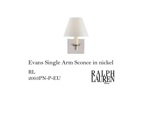[MHT-004398] Evans Single Arm Sconce in nickel