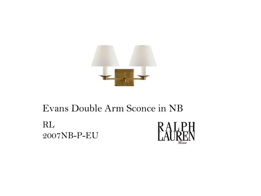 [MHT-004400] Evans Double Arm Sconce in NB