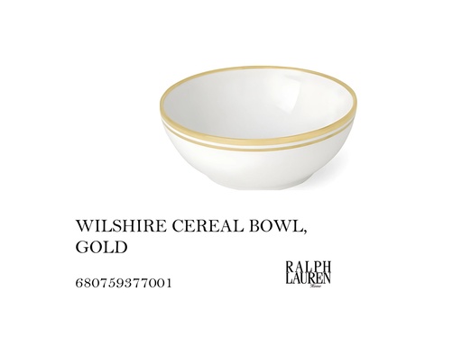 [MHT-004447] WILSHIRE CEREAL BOWL, GOLD