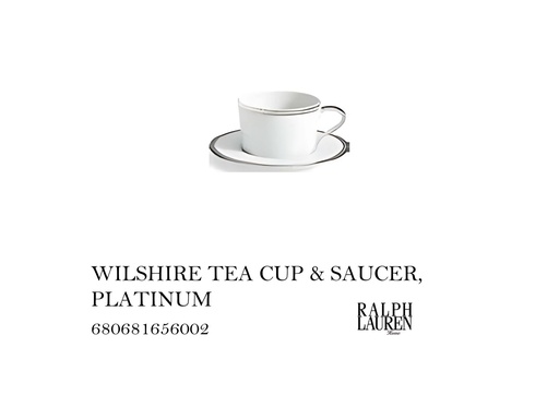[MHT-004451] WILSHIRE TEA CUP & SAUCER, PLATINUM