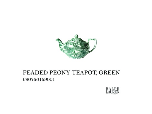 [MHT-004459] FADED PEONY TEAPOT, GREEN