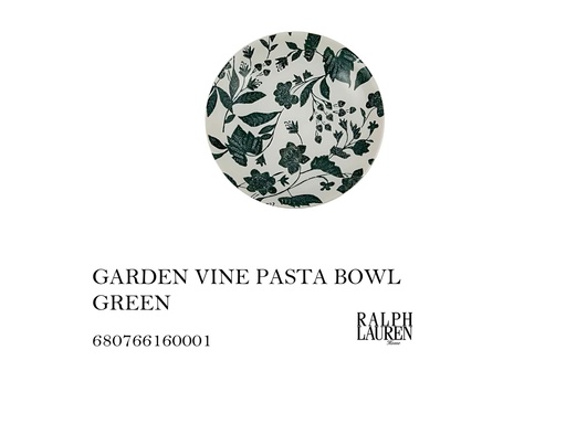 [MHT-004463] GARDEN VINE PASTA BOWL GREEN
