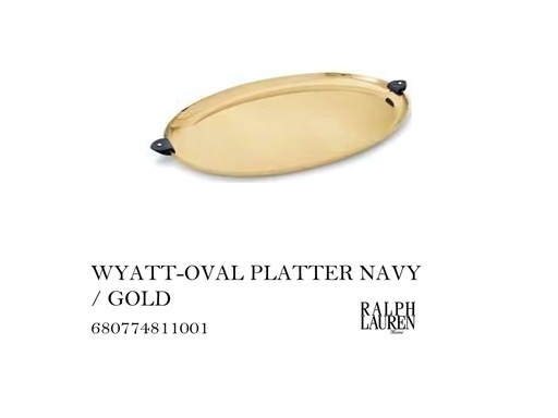 [MHT-004476] WYATT-OVAL PLATTER NAVY / GOLD