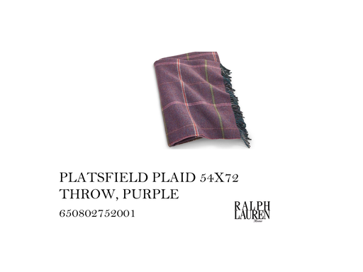 [MHT-004504] PLATSFIELD PLAID 54X72 THROW, PURPLE